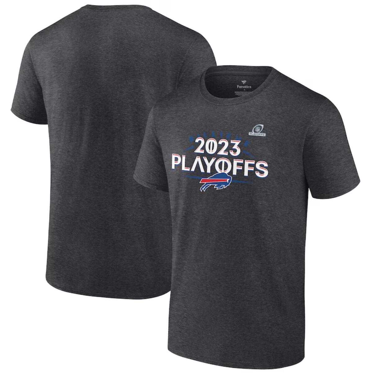 Men's Buffalo Bills Heather Charcoal 2023 Playoffs T-Shirt